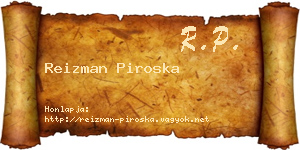 Reizman Piroska névjegykártya